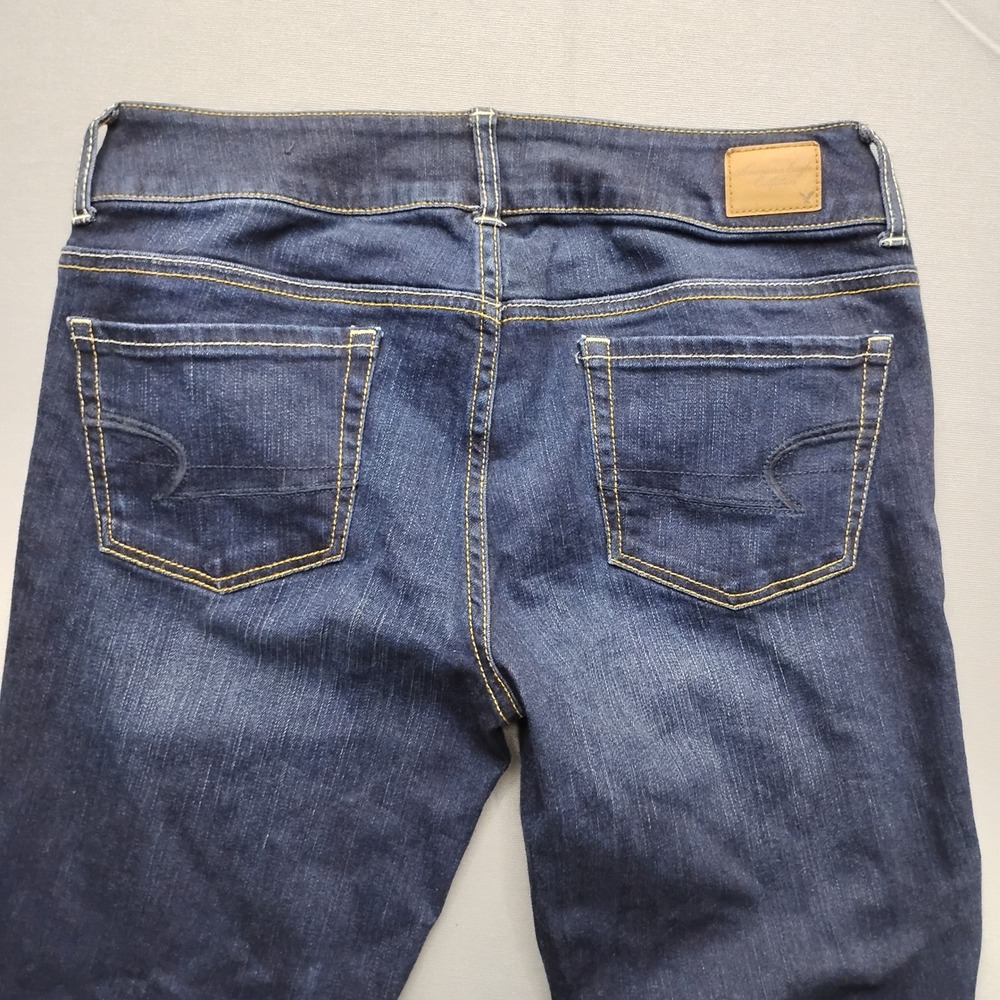 American Eagle Super Stretch Artist Jeans Dark Wash Flare Leg Womens 10 - Picture 8 of 8